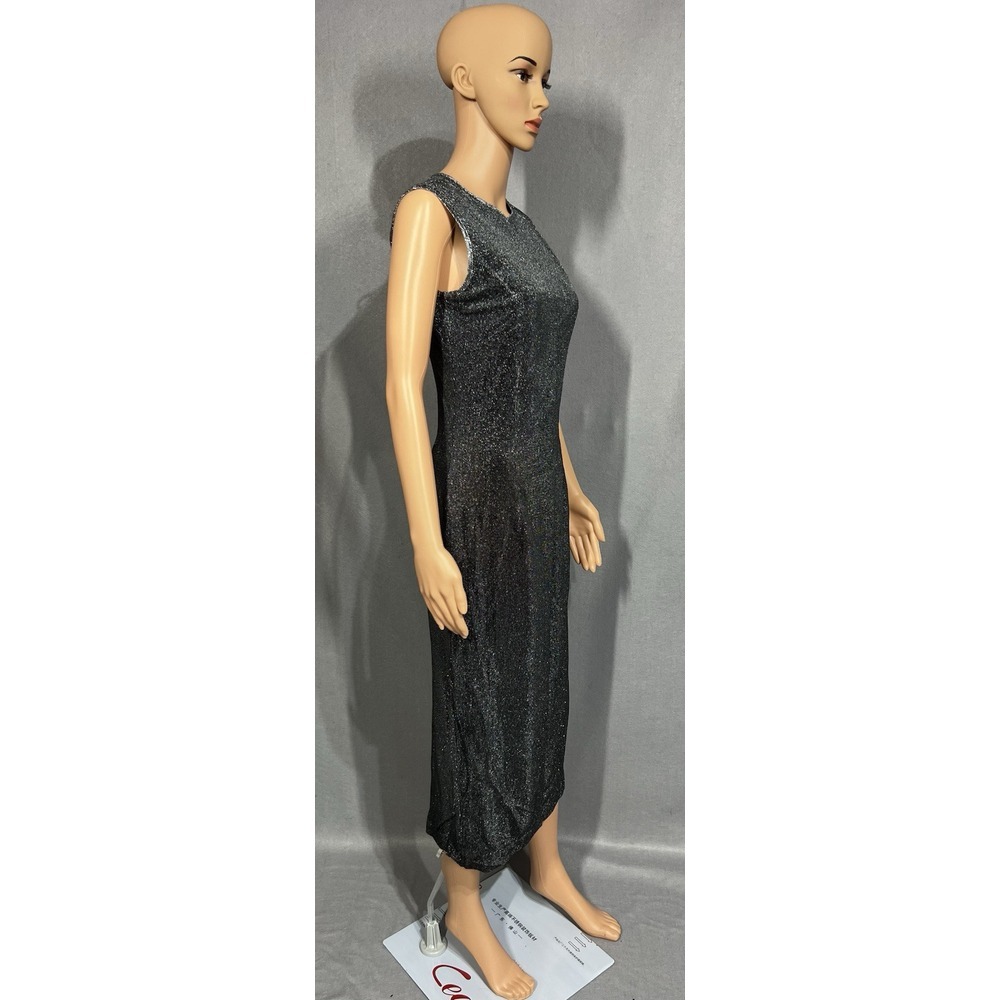 Santa Fe Glimmer Silver Sheath Dress Size 4 - Picture 1 of 7